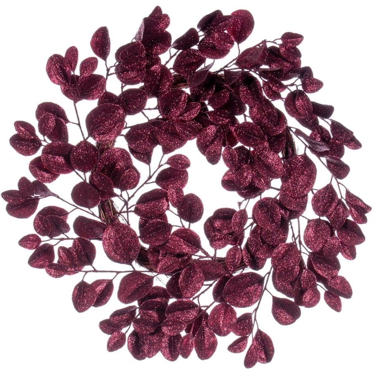 Vickerman 24" Burgundy Artificial Dogwood Glitter Wreath