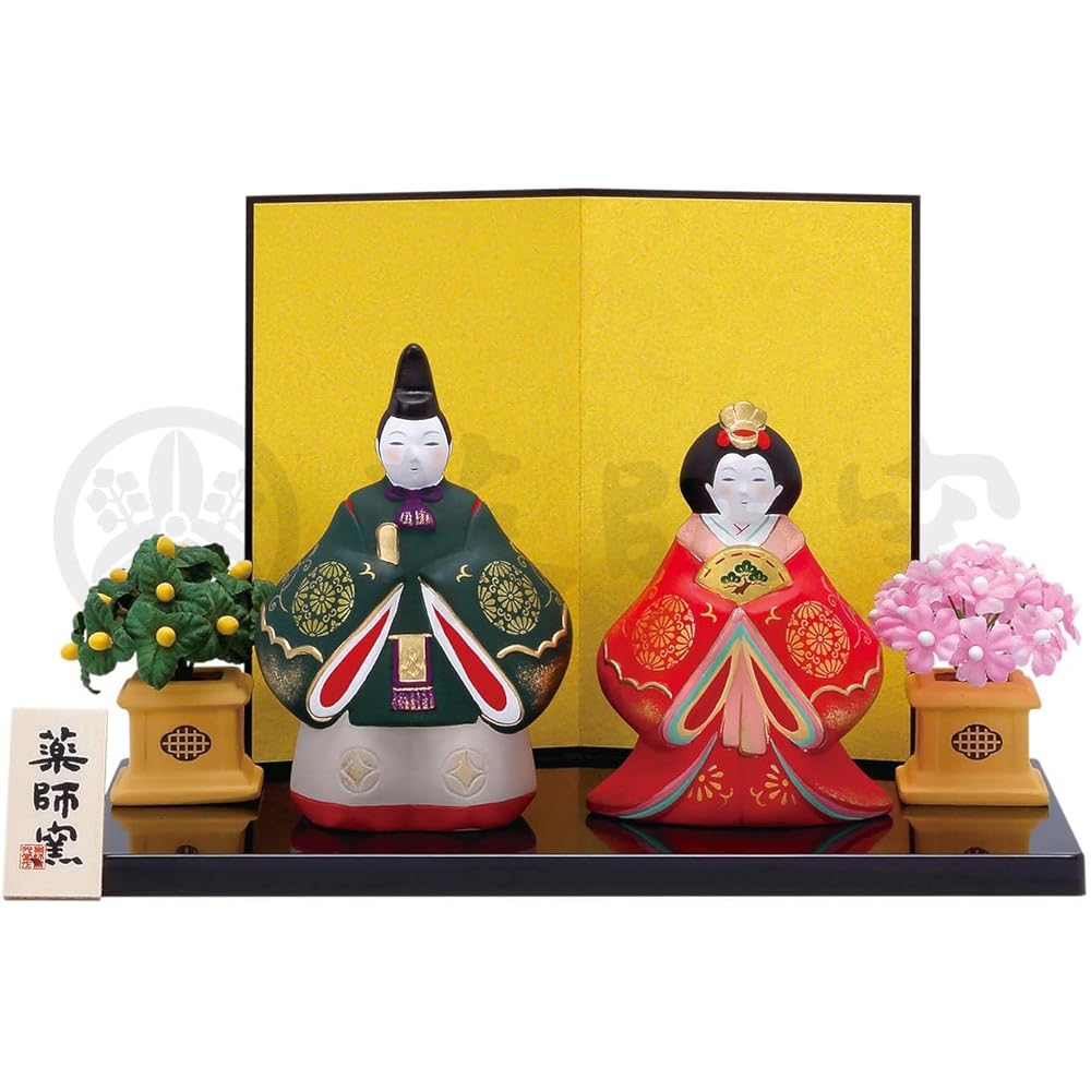 Yakushi Kiln Peach Festival Hina Doll Nishikisa Flower Decoration Hina (Three Tier Decoration)