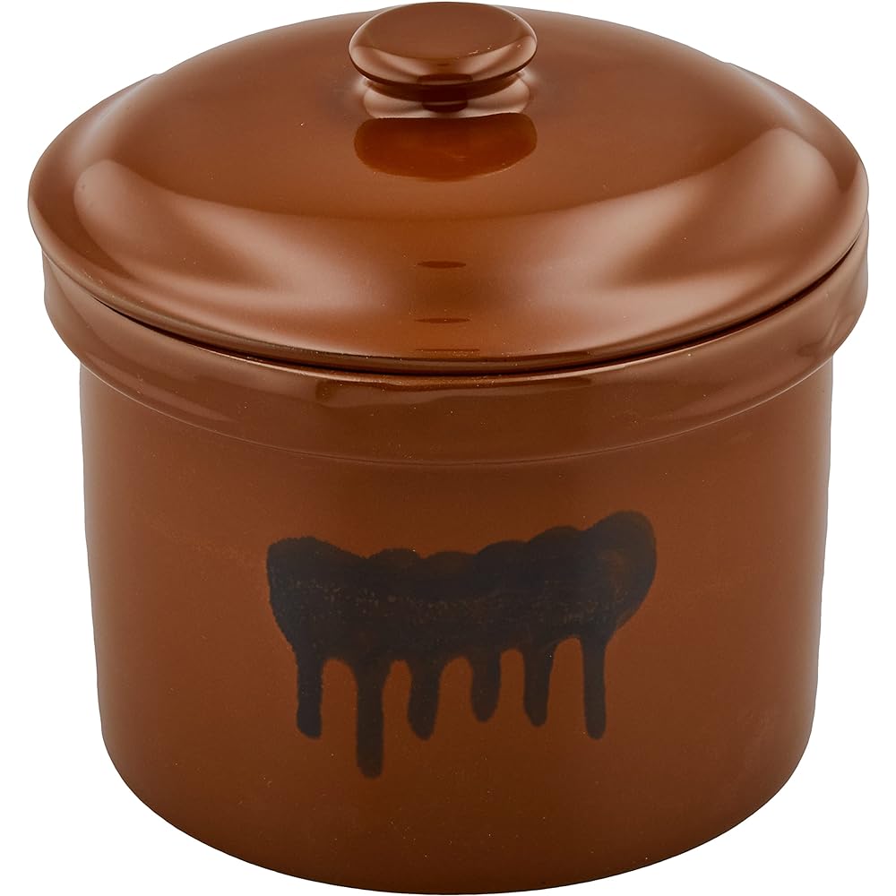 Living Pickle Container Kiritatekame No. 4 7.2L Ceramic Rice Bran Pickled Plum Storage Container Square Brown