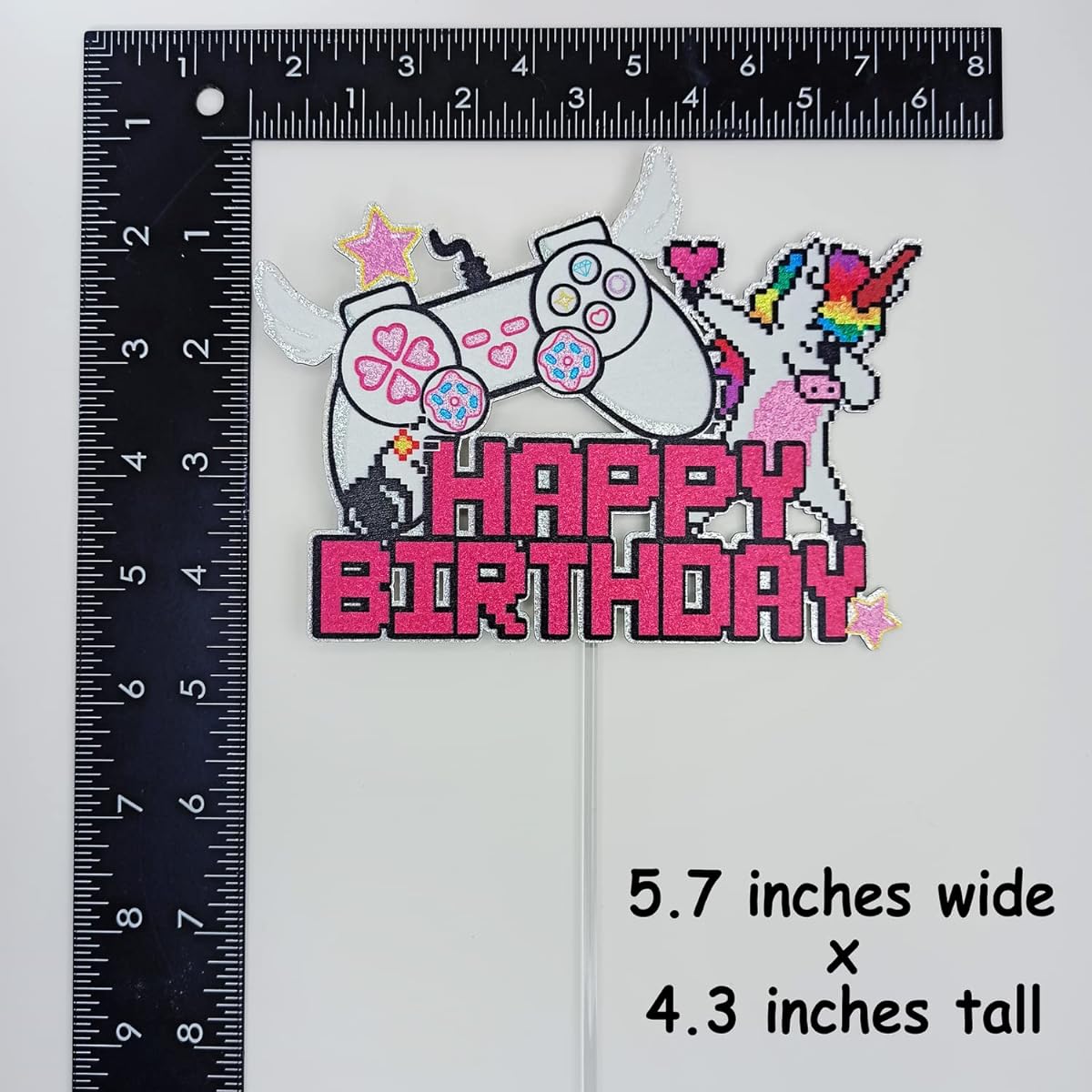 Glitter Girls Video Game Cake Topper Girls Game Birthday Cake Topper Game Theme Party Decoration Girl Gamer Birthday Favors