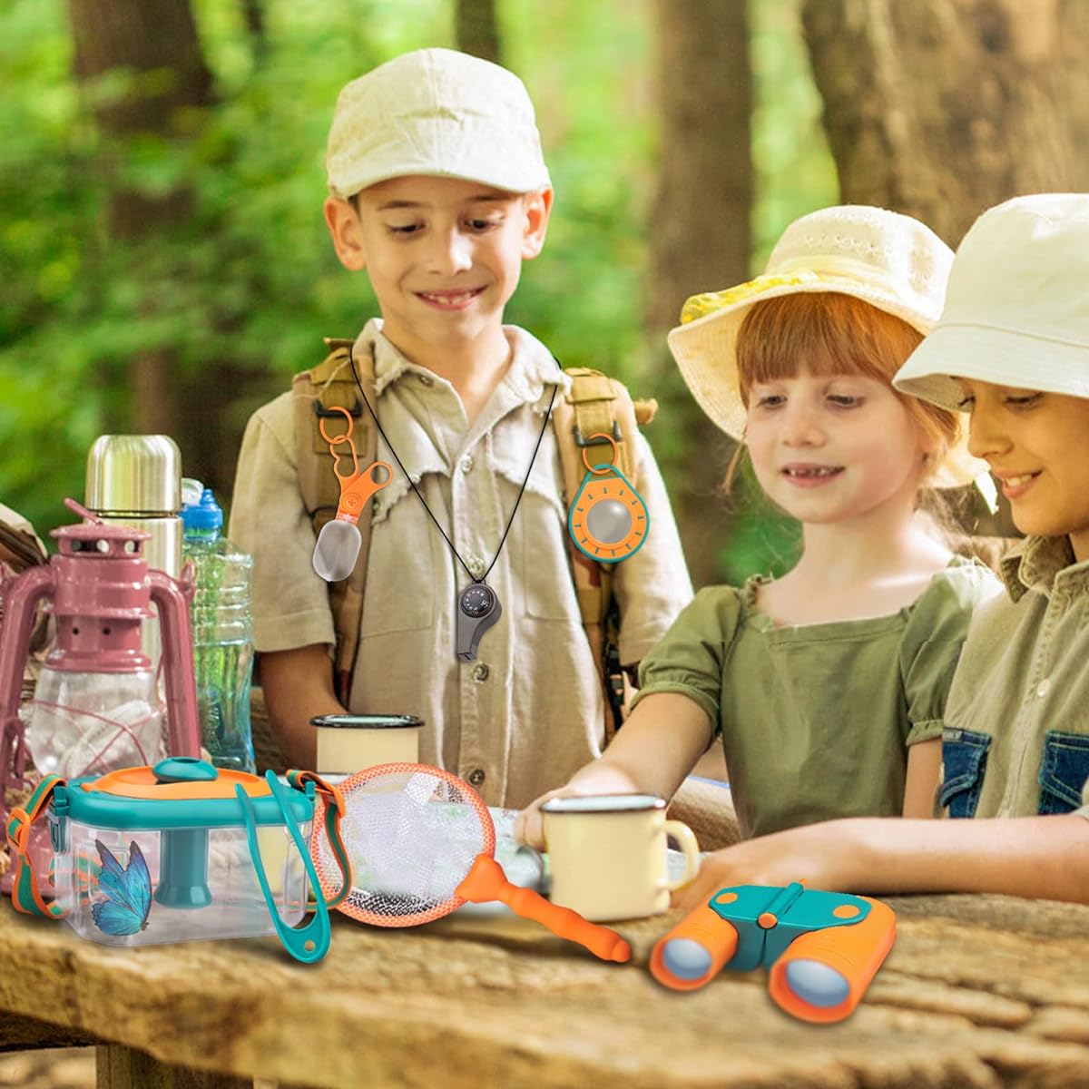 Achiyway Bug Catcher Kit, Kids Explorer Kit, Magnifying Glass, Butterfly Net, Critter Keeper, Binoculars, Outdoor Adventure Kit for Boys and Girls Ages 3-12