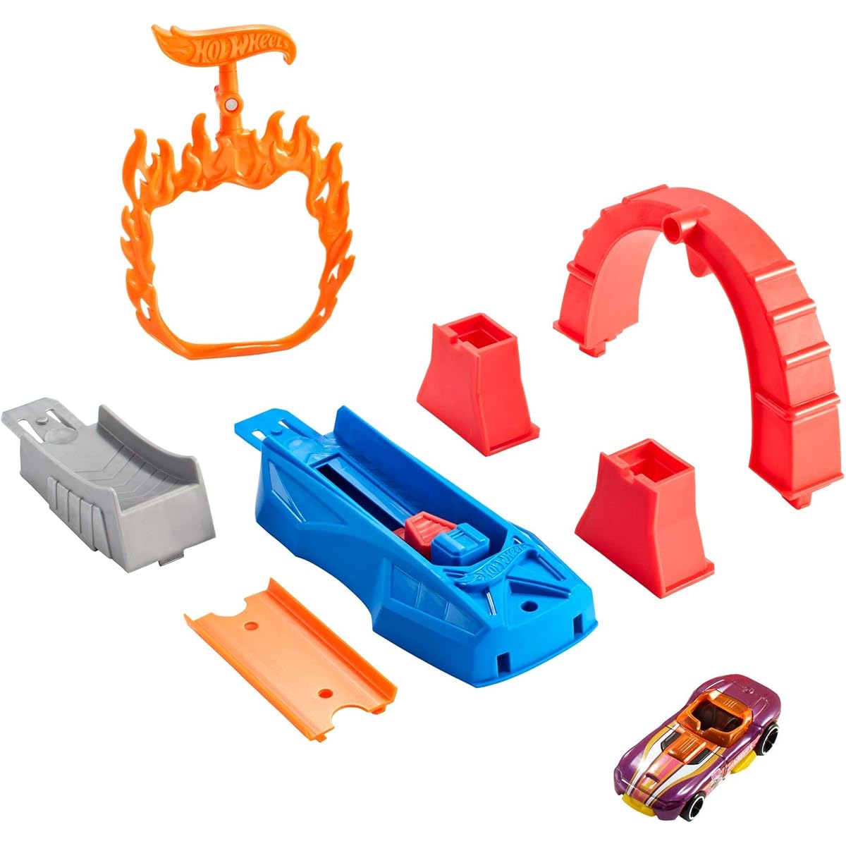 Hot Wheels Flame Jumper Track Set Vehicle Playset, Multicolor