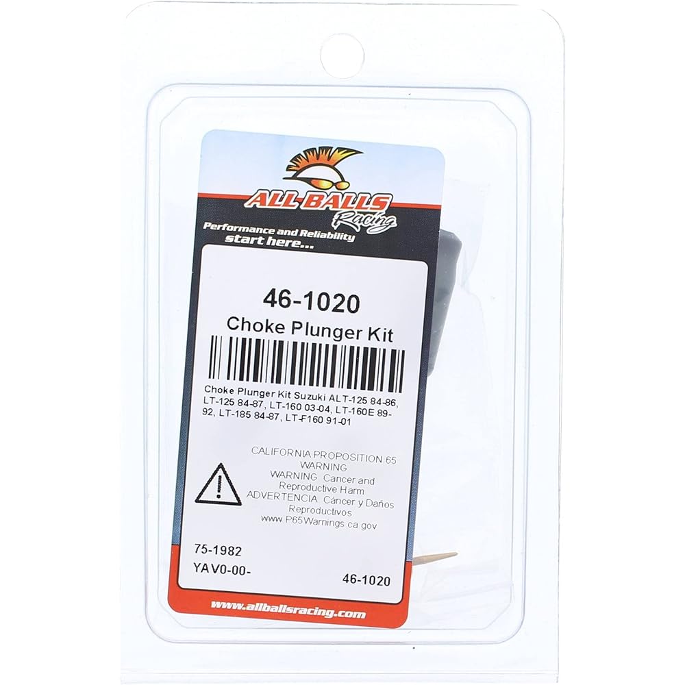 All Ball Choke Plunger Kit (46-1020) Suzuki ALT-125 1984 1985 1986 LT-F160 1991-2001, LT-185 1984 1985 1986 1987 LT-160E 1989 1990 1991 1992, LT-160 2003 2004 LT-125 1984 1985 For 1986 1987