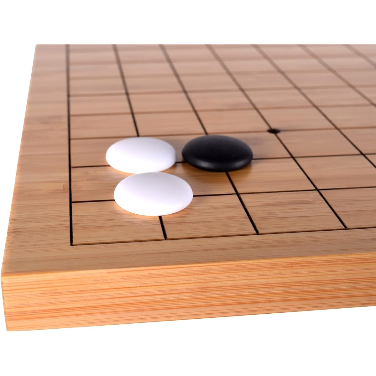 RNK Gaming Beginner Go Game Set Reversible Bamboo 13 x 13 / 9 x 9 Grid Go Board Bowl Single Convex Melamine Stone
