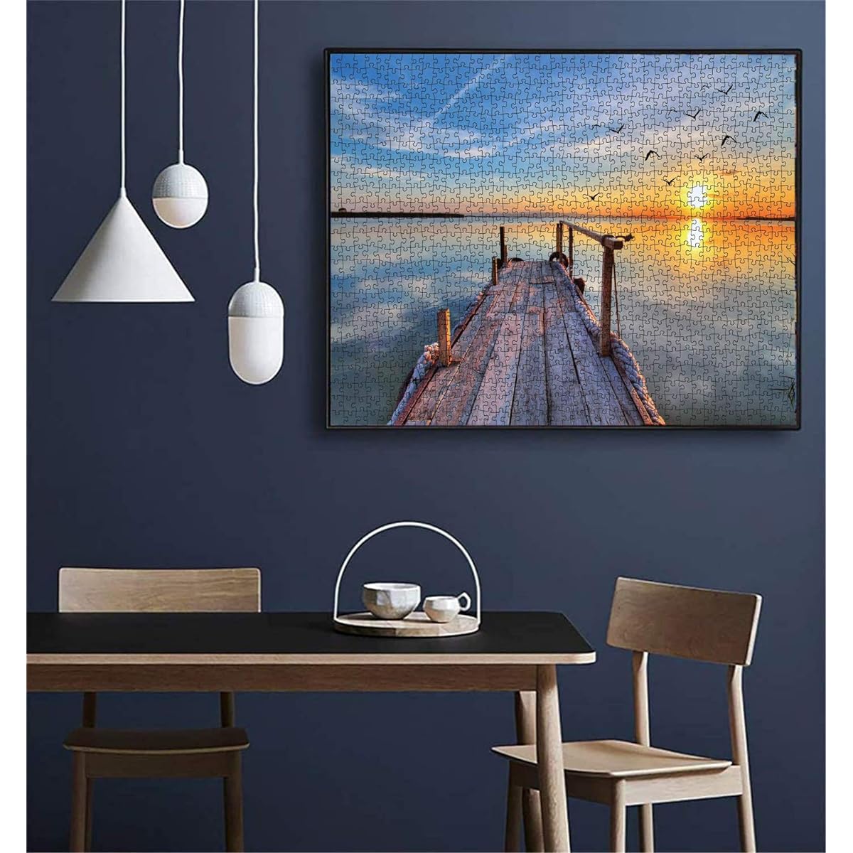 1000 Piece Jigsaw Puzzle for Adults Sunrise Seaside Cool Puzzle Challenging Puzzle Wall Hanging Home Decoration