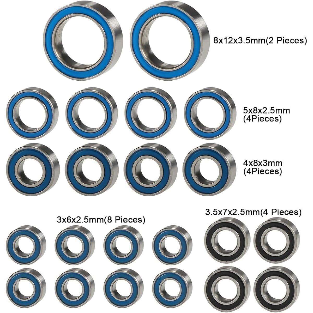 RCXXX RC Car Steel Bearing Kit TRX4M 1/18 RC Crawler Upgrade Parts 22pcs
