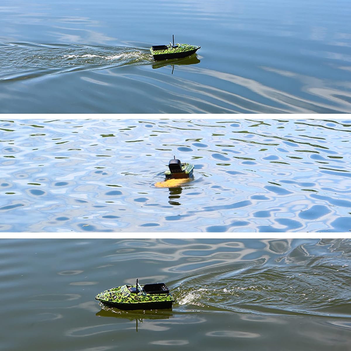 Remote Control Bait Boat, mewmewcat Remote Control Bait Boat for Fishing 500m Range Double Motors 12000mah Battery with Night Light Storage Bag Package