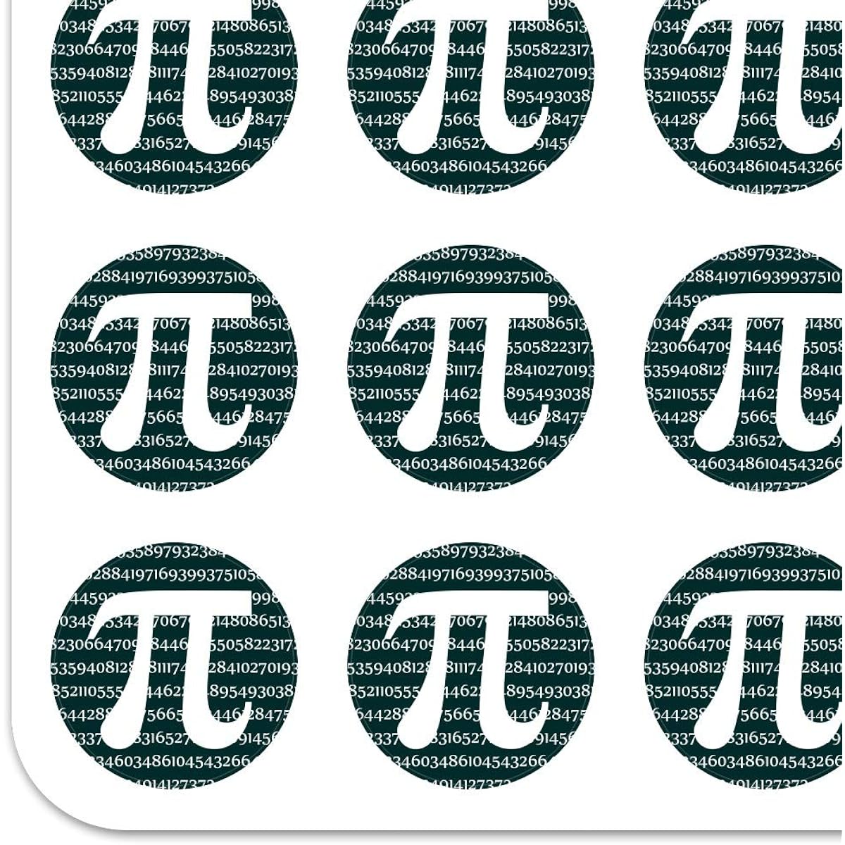 Pi Math Geek Nerd 3.14 1" Planar Calendar Scrapbooking Opaque Stickers