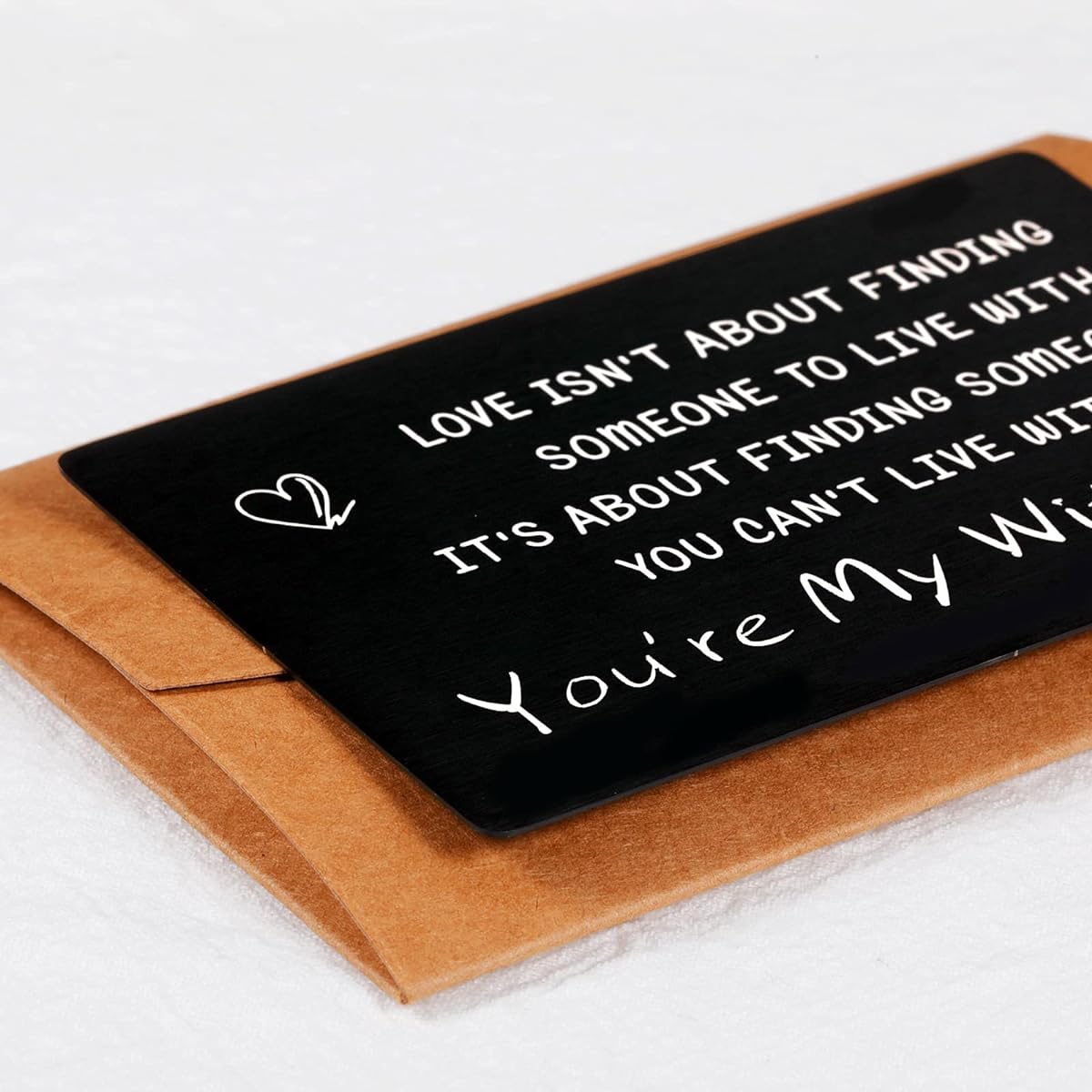 Metal Wallet Insert Card Gift for Husband Boyfriend Birthday Christmas Card Mini Love Note Wife Gift from Girlfriend Valentine New Year Gift