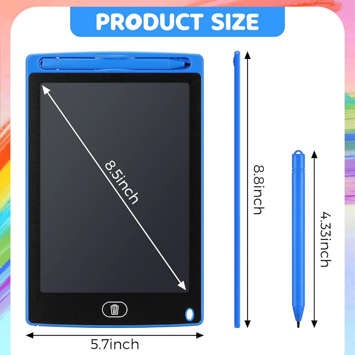 32 Pieces LCD Writing Tablet Doodle Board Electronic Toys 8.5 Inch Colorful Doodle Board LCD Erasable Drawing Pad Reusable Writing Pad Toys for Girls Boys 8-10 3-10