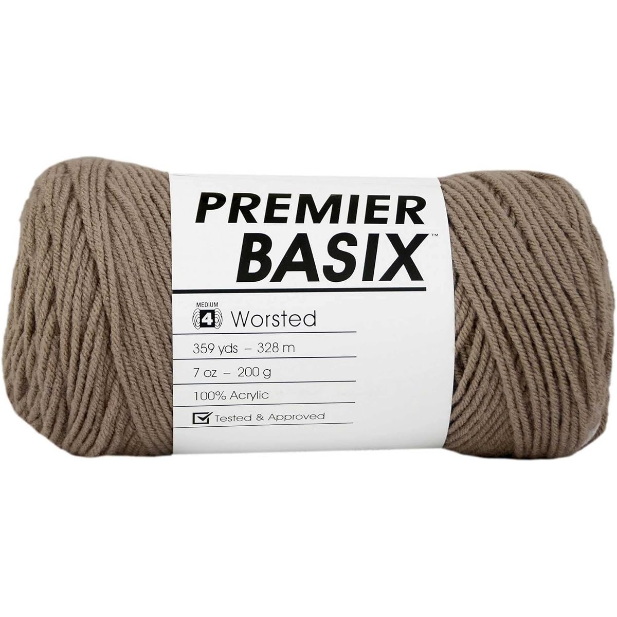 Premier Yarns Basix Nutmeg 1115-42 (6 Walls) Same Dye Lot Worsted Medium #4 Soft Knitting Yarn 100% Acrylic Bundle with 1 Artsiga Kraft Bag