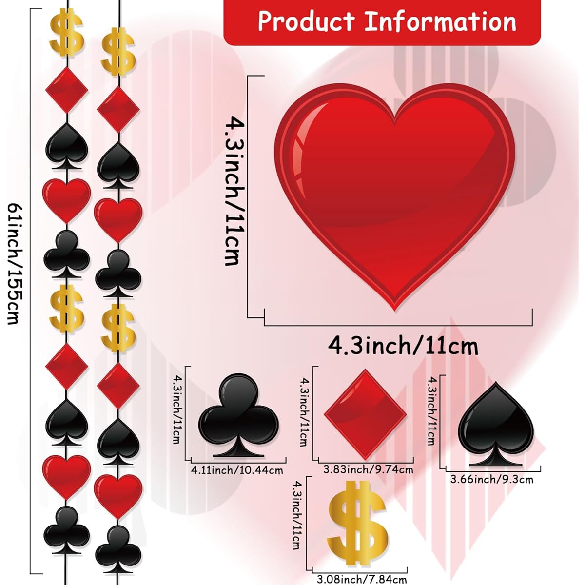 10 Pack Casino Theme Party Decorations Las Vegas Hanging Swirls Red Black Poker Paper Cutouts Party Ceiling Casino Night Las Vegas Night Baby Shower Birthday Party Supplies Decoration Supplies