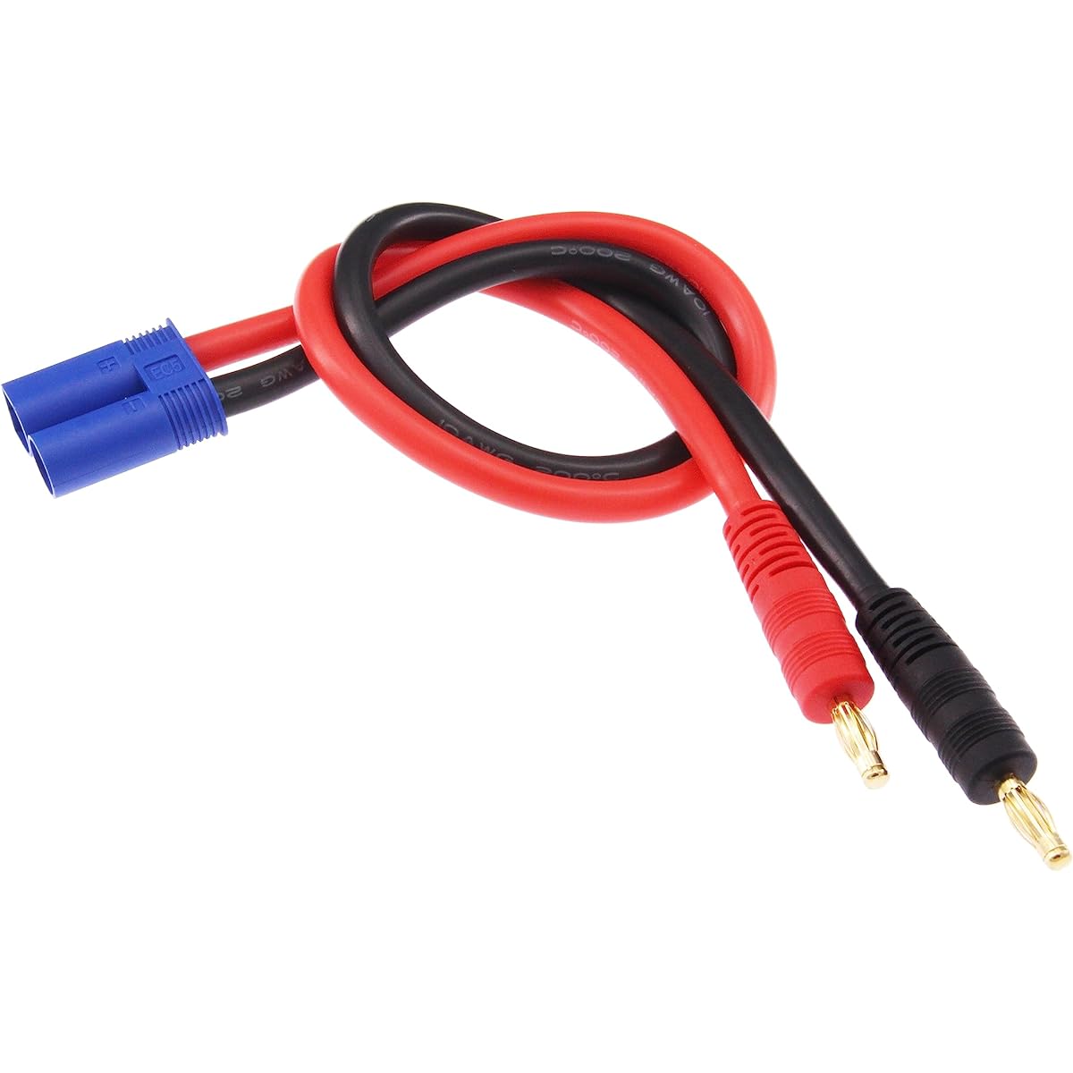 rflaueo EC5 Connector Plug to 4mm Banana Plug Battery Charging Lead Adapter Cable 10awg 12inch (E162-1) 1pc