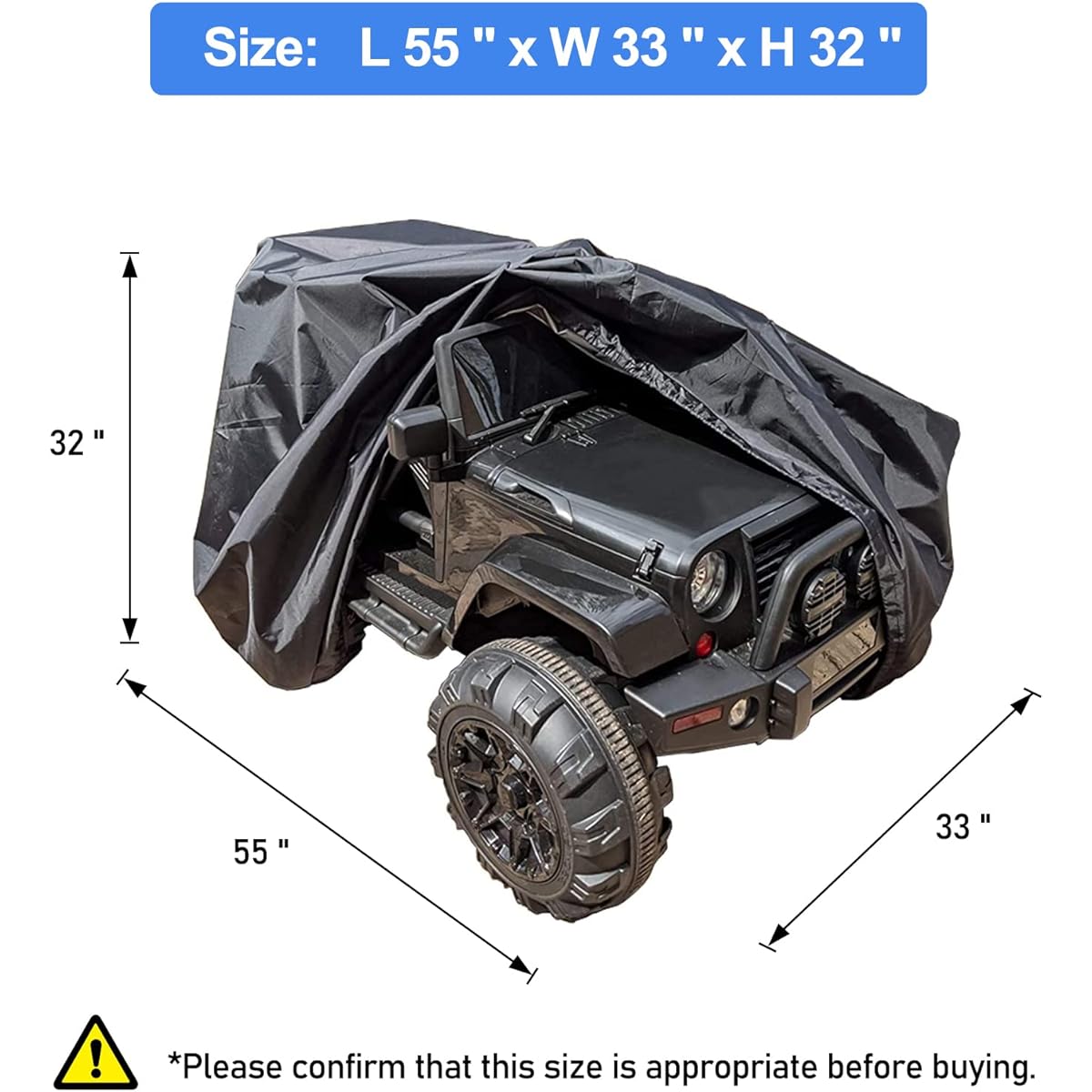 tonhui Large Ride On Truck Toy Car Cover, Outdoor Cover for Electric Wheels, Electric Car Cover for Kids, Waterproof All Weather Protection for Kids Car Toys - Universal Fit