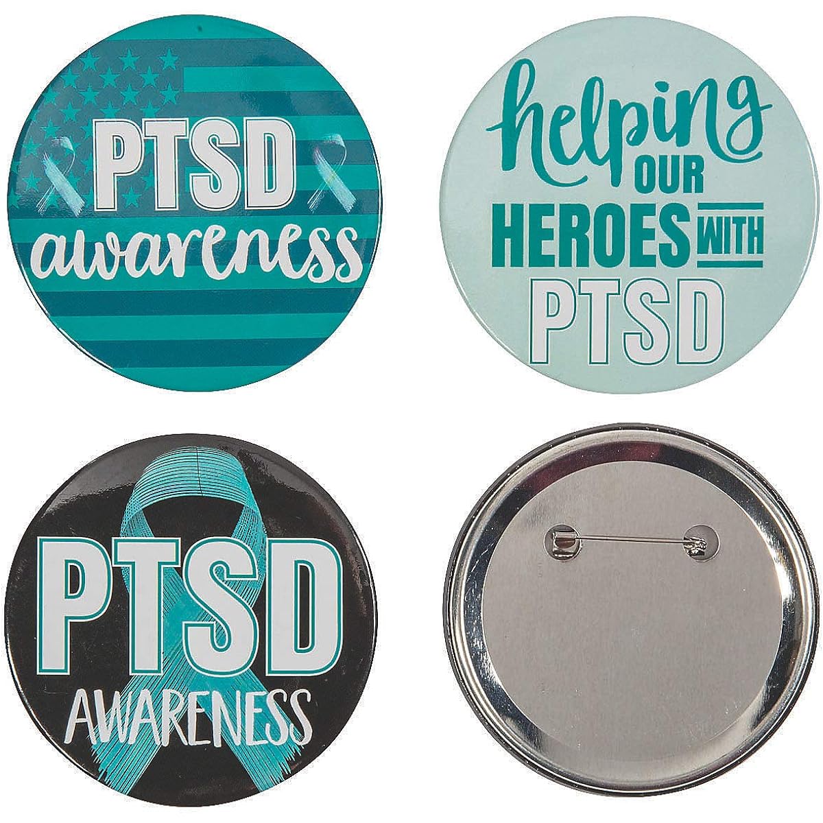 PTSD Awareness Buttons - Jewelry - 24 Count