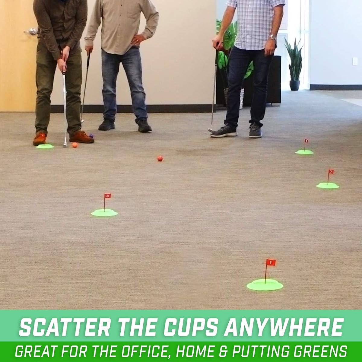 GoSports Pure Putt Challenge Mini Golf Game - Build Your Own Course at Home, Office or Green - Includes 9 Holes, 4 Balls, Dry-Erase Scorecard, Tote Bag & Rules