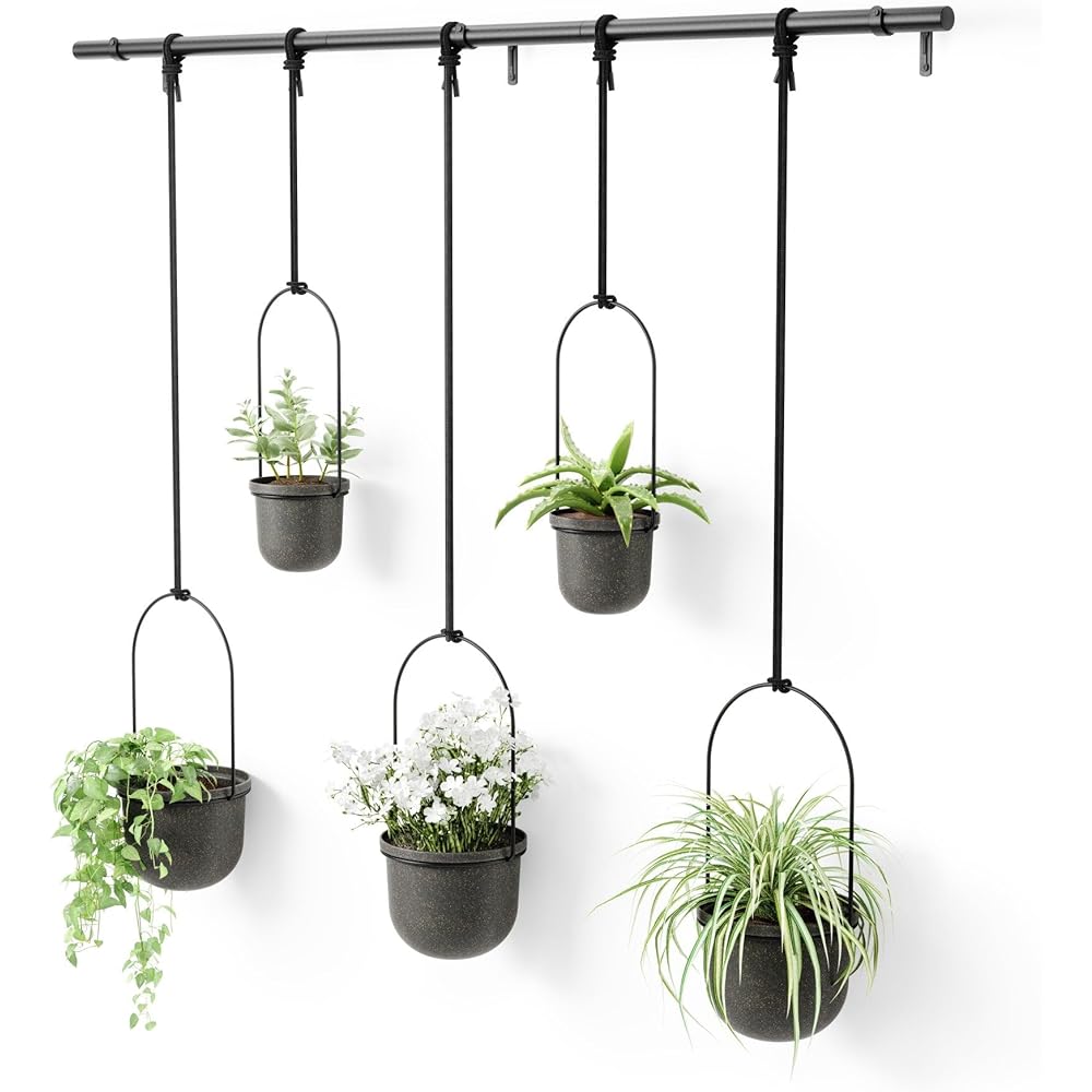 umbra Planter Pot Flower Pot Hanging Potted Plant Black Large Set of 5 TRIFLORA 21018086040 W137 x D18 x H94cm