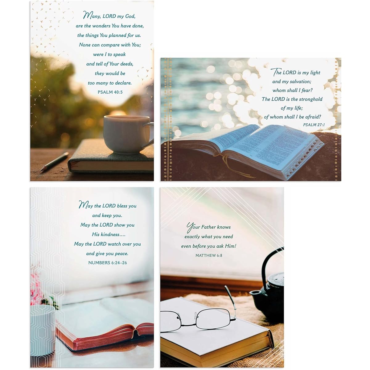 DaySpring - Praying for You - Assorted 4 Nature Designs with Bible - King James Version - 12 Prayers for You Boxed Cards & Envelopes (U0062)