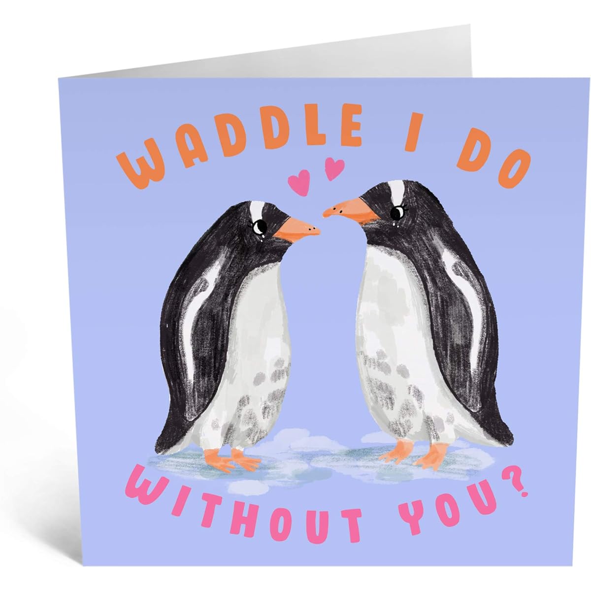 Central 23 Happy Hearts Day Card - Anniversary Card for Husband - 'Waddle I Do Without You' - Love Card for Wife Man Woman - Girlfriend Him Her Boyfriend - Sticker Included