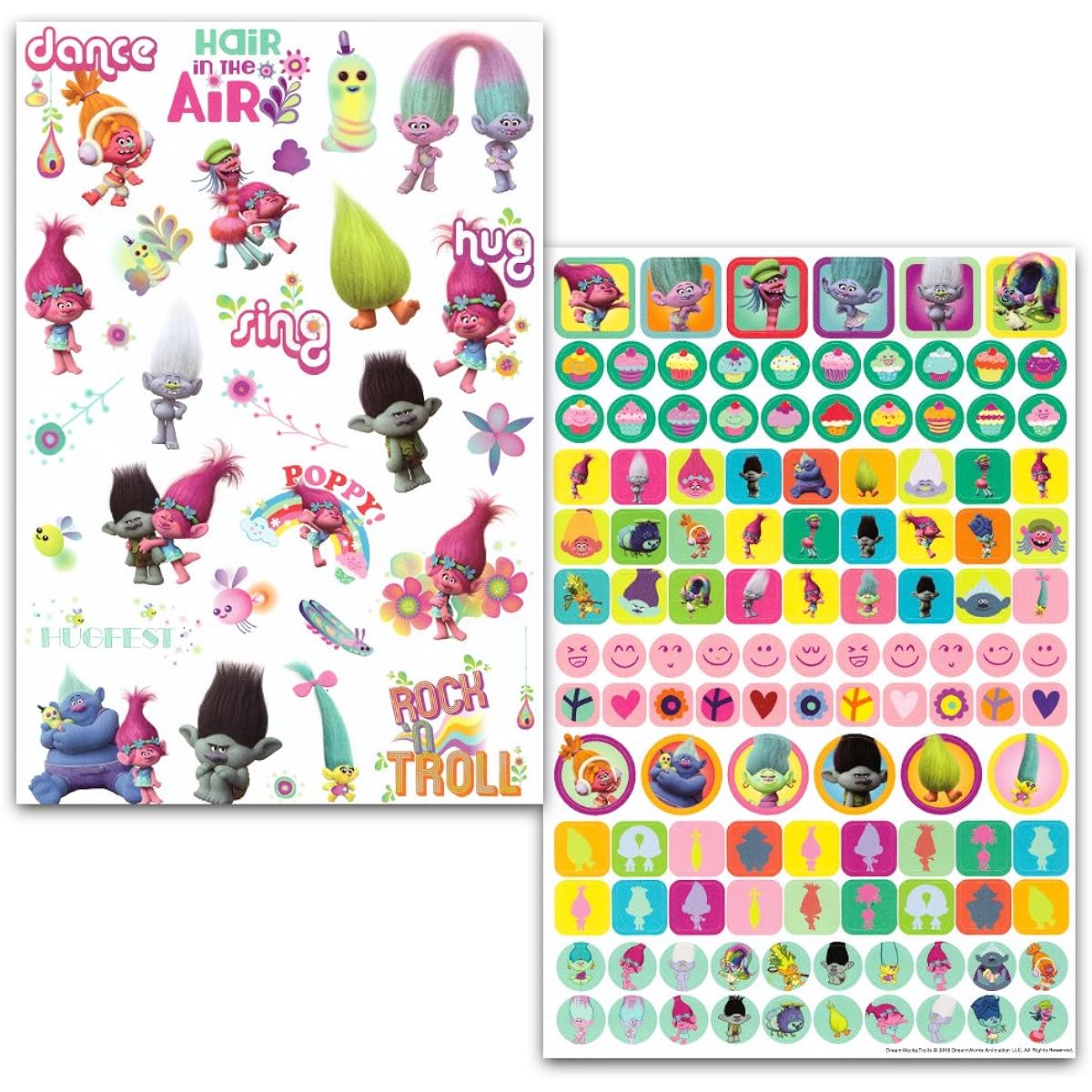Trolls Stickers with 2 Bonus Licenced Stickers Over 295 Reward Stickers (Poppy, Branch, DJ Suki and Friends)