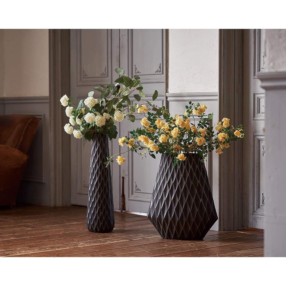 Clay Vase Black Diameter approx. 21 x Width approx. 48 x Height approx. 55cm Aluminum Geometrie CC570574-802