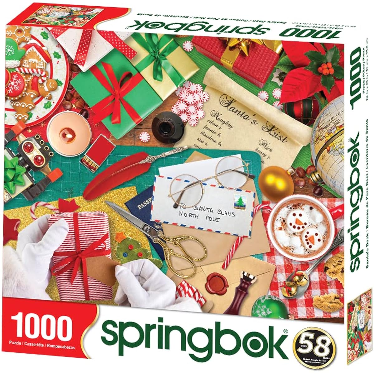 Springbok's 1000 Piece Jigsaw Puzzle Santa's Desk Made in the USA