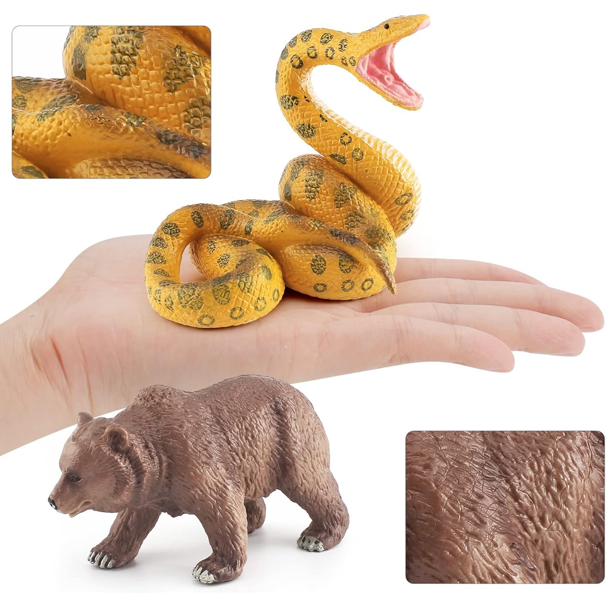BRETOYIN Forest Animal Figures Realistic Playset 10pcs Woodland Animal Figurines Toy Set Cake Topper School Project Diorama Model Toys for Kids Fox Figurine Deer Figurine