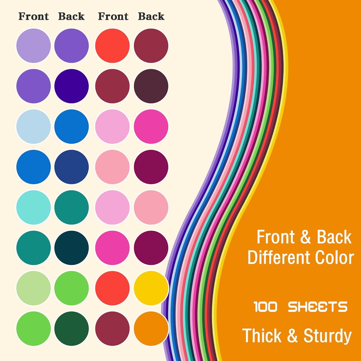 100 Sheets Colored Cardstock Colorful Paper 165lb DIY Art Scrapbooking Paper Crafts School Supplies