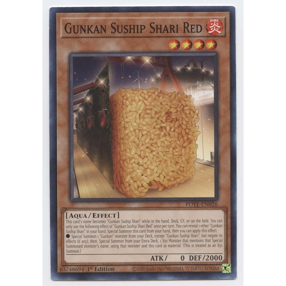 Gankan Sushi Shari Red POTE-EN026 Common First Edition