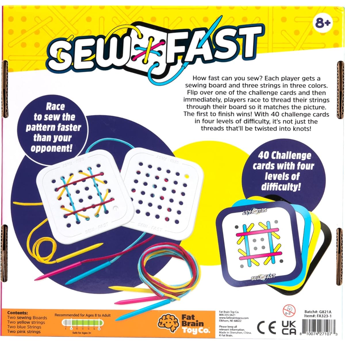 Fat Brain Toys Quick Sew - A fast-paced picture matching brain teaser game for ages 8 and up.