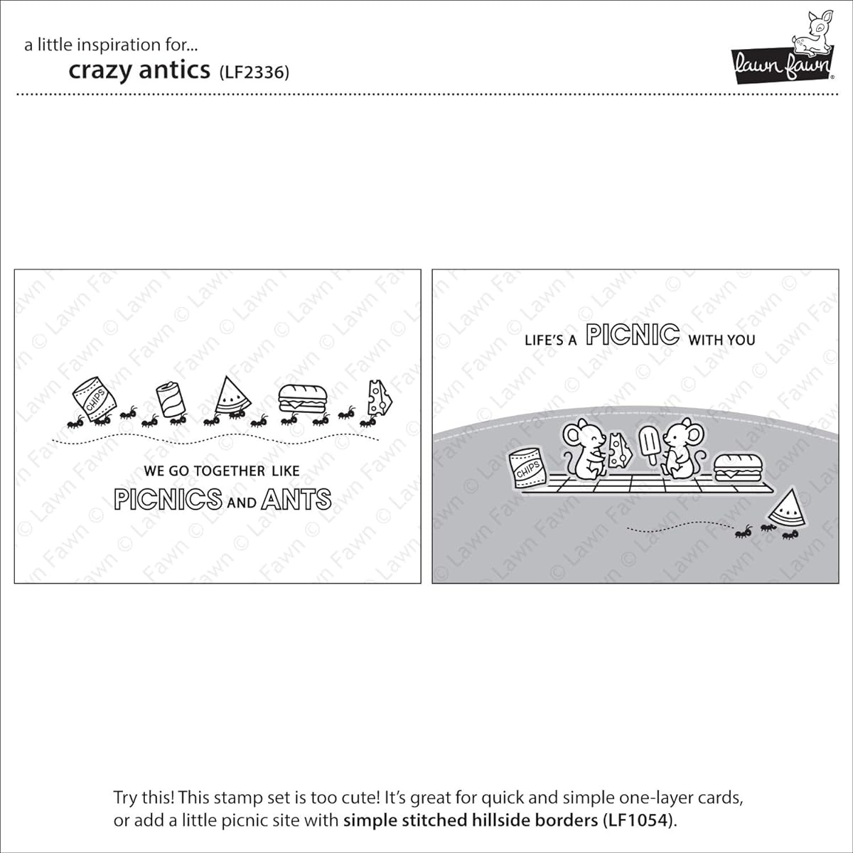 Lawn Fawn LF2336 Crazy Antics 4X6 Clear Stamp Set