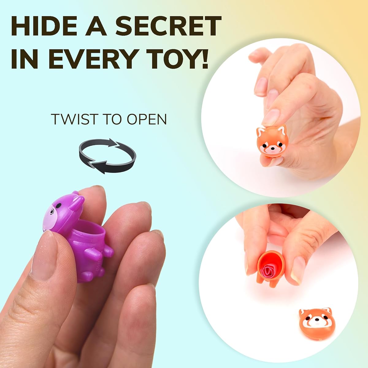 Bulk Toys - Acorn Shaped Animal Figures for Kids - 100 Pieces Small Figurines Party Favors Easter Egg Fillers Goodie Bag Supplies Pinata Stuffers - Bulk Gifts for Kids - Vending Machine Toys
