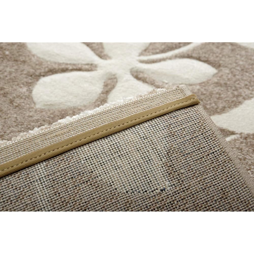 Ikehiko Rug Selectable Carpet Wilton Turkish Nem Approximately 80 x 140 cm Beige Carving Elegant Antibacterial Deodorizing Deodorizing Function Not Easy to Fold #2352709