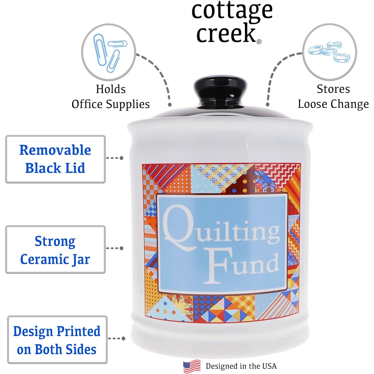 Cottage Creek Quilting Fund Money Box Quilting Supplies Manager Sewing Gifts