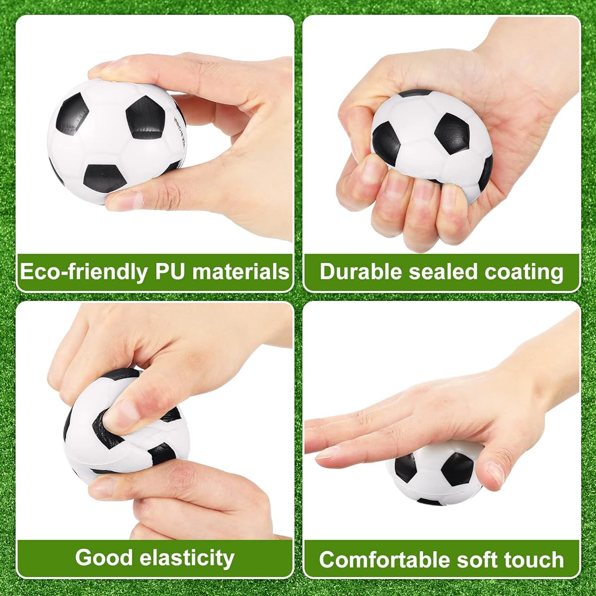 Vinsot 48 Pack Mini Soccer Balls Foam Sports Balls 2.5 Inch Stress Bouncy White Black Small Relax Anxiety Relief School Carnival Reward Party Gift Filler