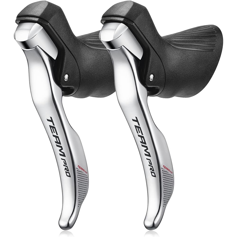 SENSAH Silver STI Lever Bicycle Left/Right Derailleur/Shifter › Shift Lever 2X7s/2X8S/2X10 / 2X9S/2X11s (QUANTUM Silver (2x10) Compatibility 4700)
