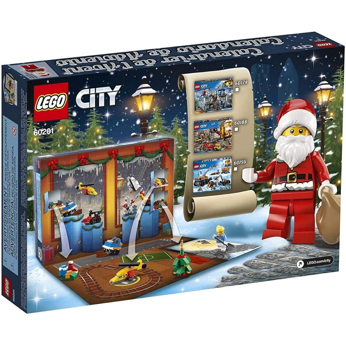 LEGO City Advent Calendar 60201 2018 Edition Minifigures Small Building Toy Christmas Countdown Calendar for Kids (313 Pieces)
