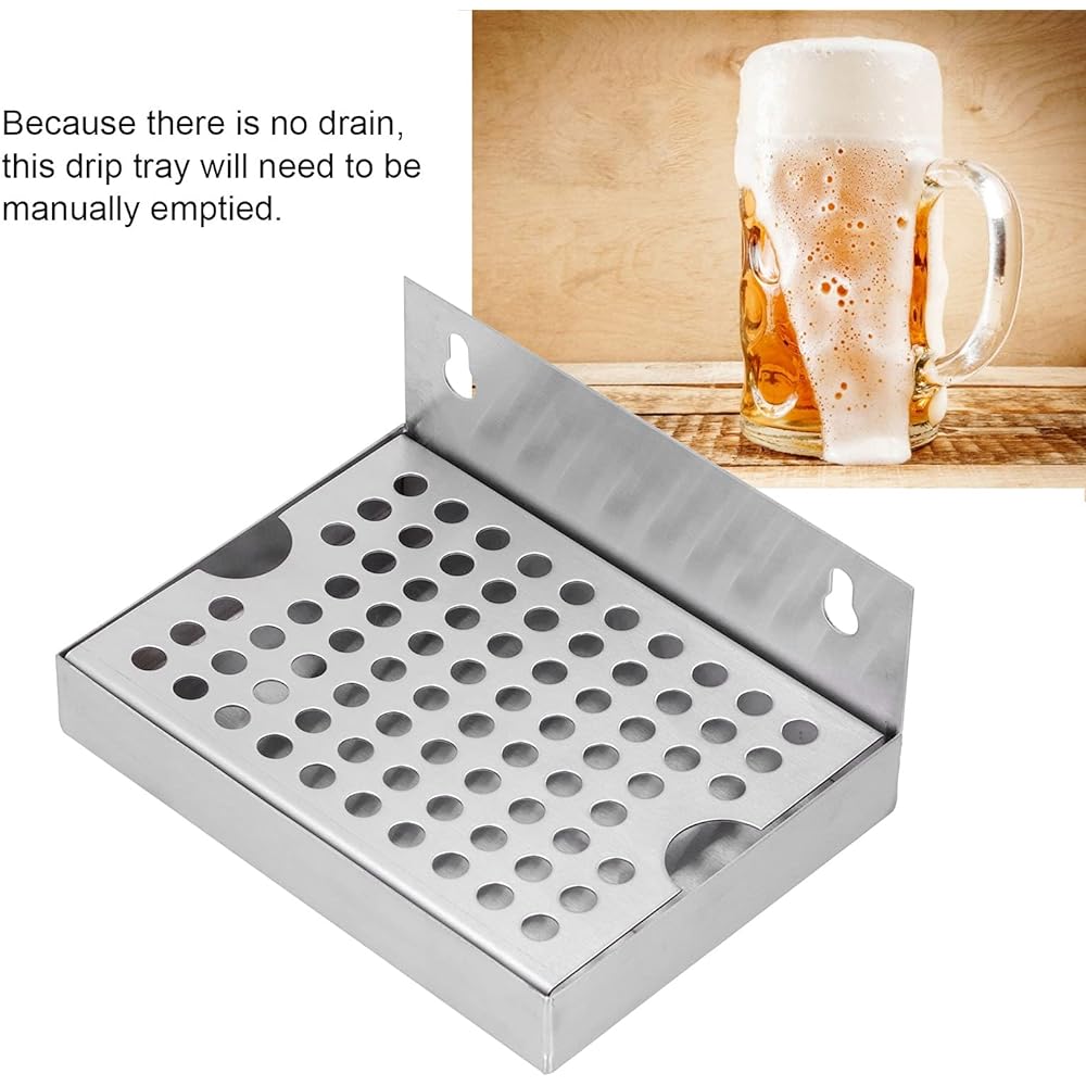 Draft Beer Wall-mounted Beer Drip Tray Homebrew Stainless Steel Drip Tray for Kegging Draft Beer