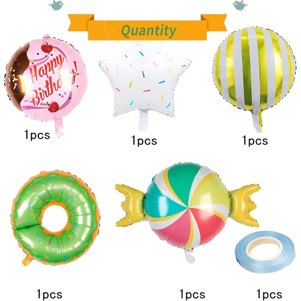 Candy Balloon & Donut Balloon Set Candy Party Decorations Candy & Donut Theme Birthday Decorations Candyland Party Decorations