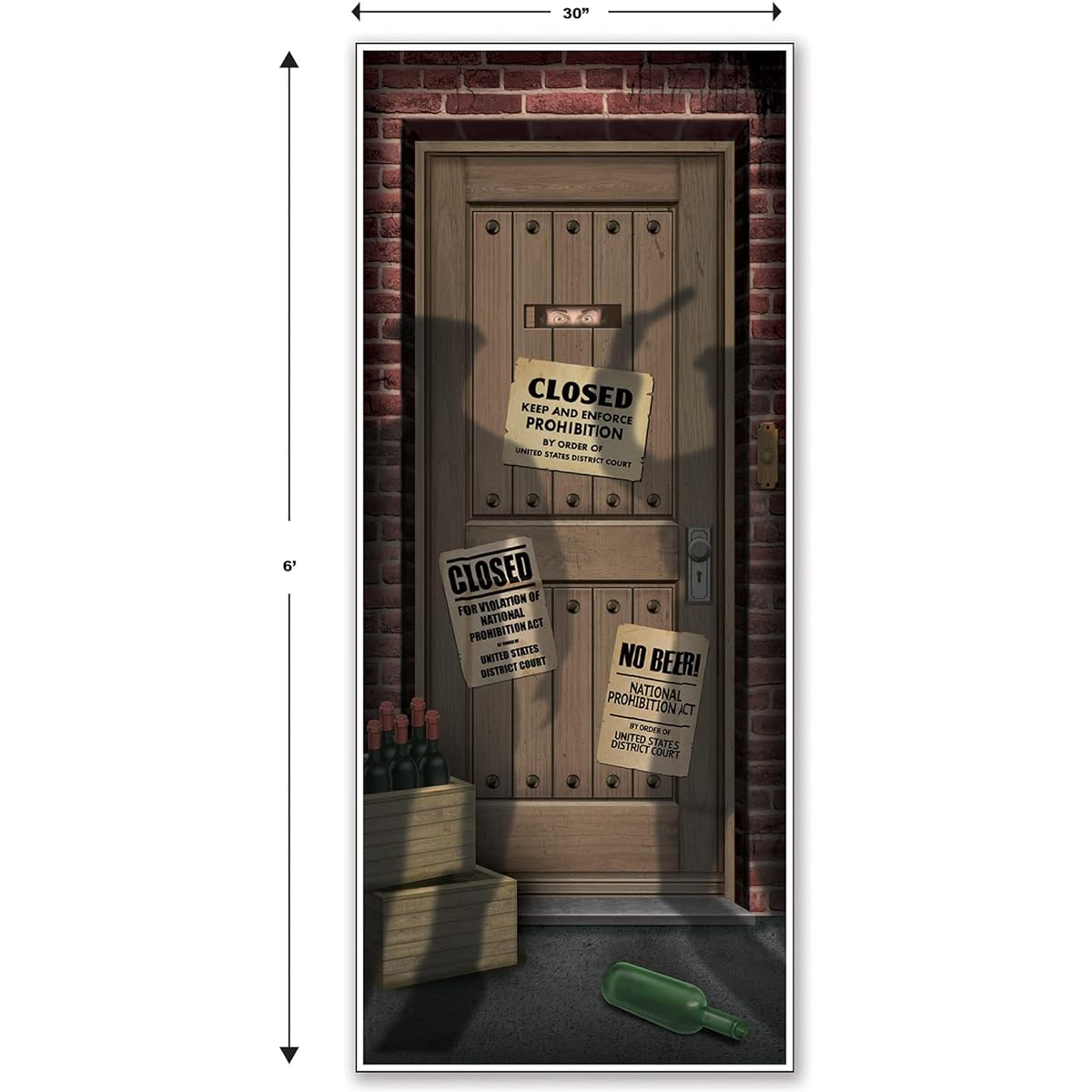 Beistle 2 Piece Plastic Speakeasy Door Covers 20s Wall Decor 1920s Great Gatsby Theme Party Supplies 30" x 6'