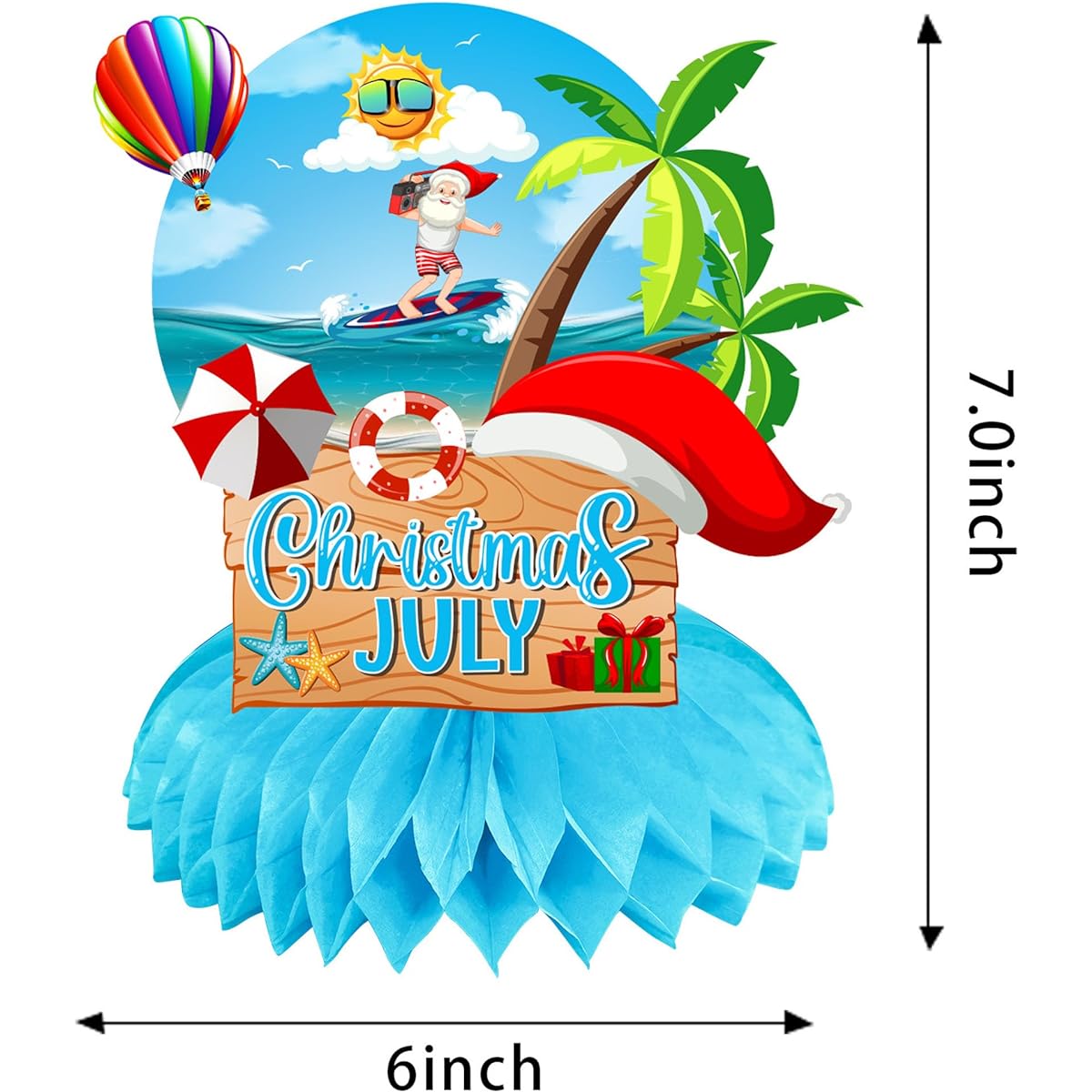 Christmas in July Honeycomb Table Centerpiece