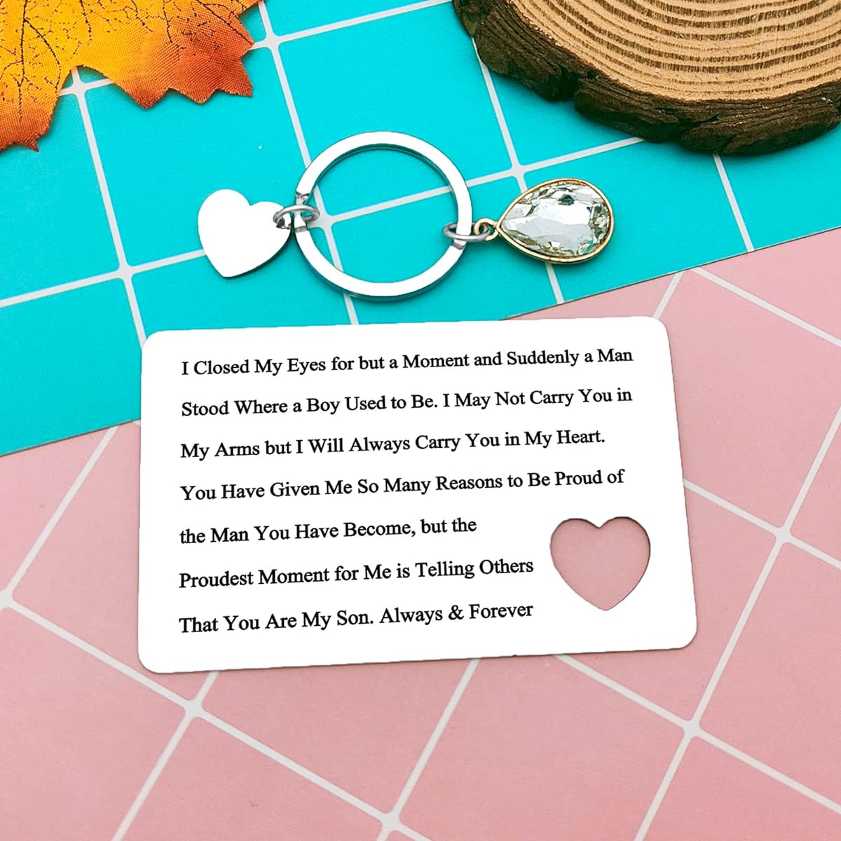 To My Son Wallet Card Engraved Metal Wallet Insert Engraved for Son Love Note Gift for Son Wallet Card from Mom Graduation Gift for Son Christmas Birthday Gift