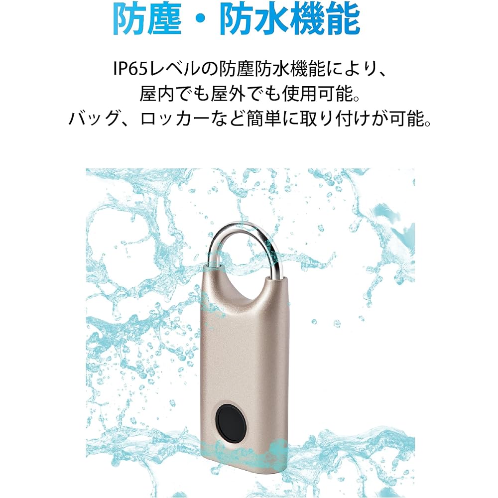 Up to 10 people can be registered! Fingerprint authentication padlock Fully waterproof and dustproof TYPE-C cable charging 365 days standby LEXON LL128X Gunmetal