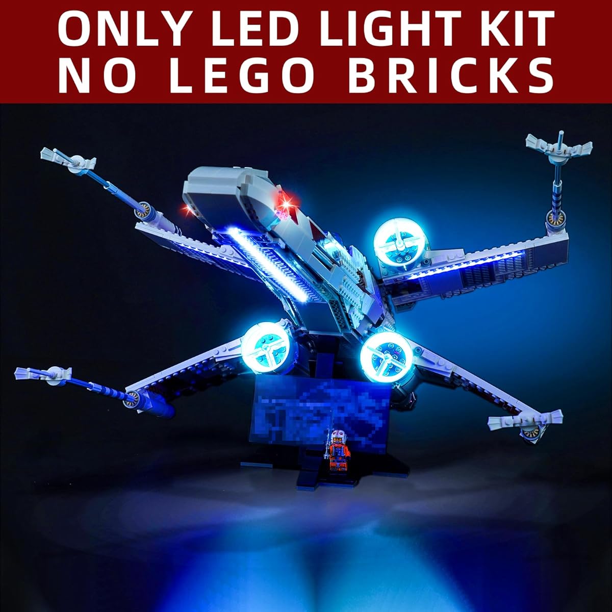 Bourvill LED Light Kit for Lego 75355 X-Wing Starfighter - Light Set Compatible with Lego 75355 Set - Classic Version (Light Kit Without Model)