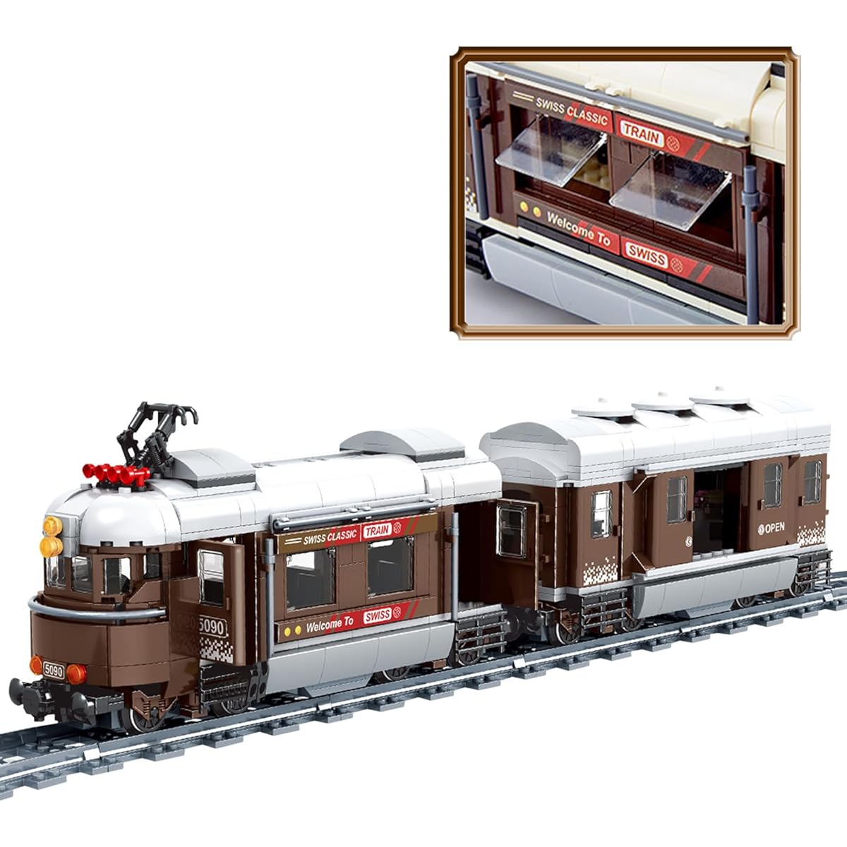 Classic Train Set Parts Collectible Train Building Kit Toy Parts City Train Set Parts with Tracks