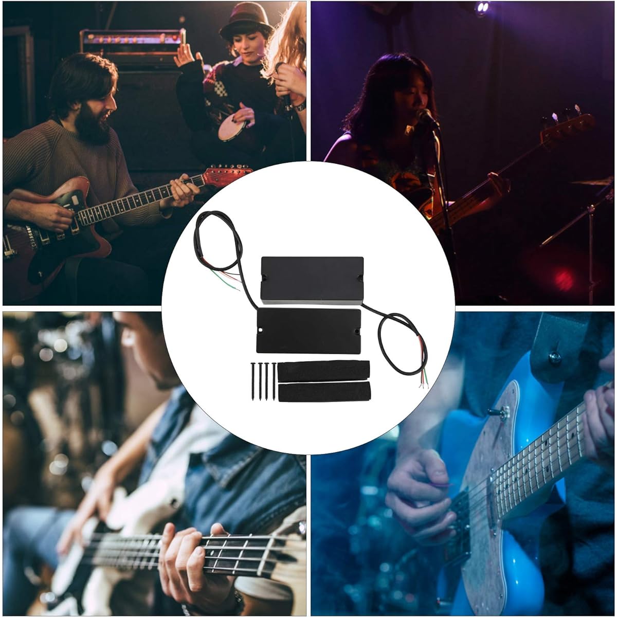 Bass effect dual pickup, 4 string guitar pickup, professional bass player for bass lovers