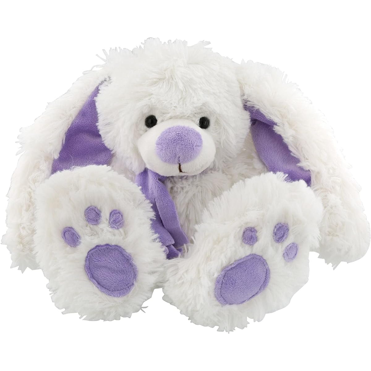 Enesco Kalidou Rabbit and Scarf Plush Toy, 10 Inch, White, Lavender