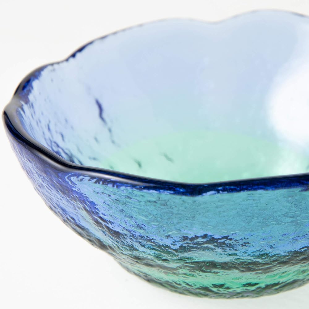 Toyo Sasaki Glass Small Bowl Blue/Green Approximately φ8.2 x 3.2cm Coral Sea Choco Made in Japan WA3301