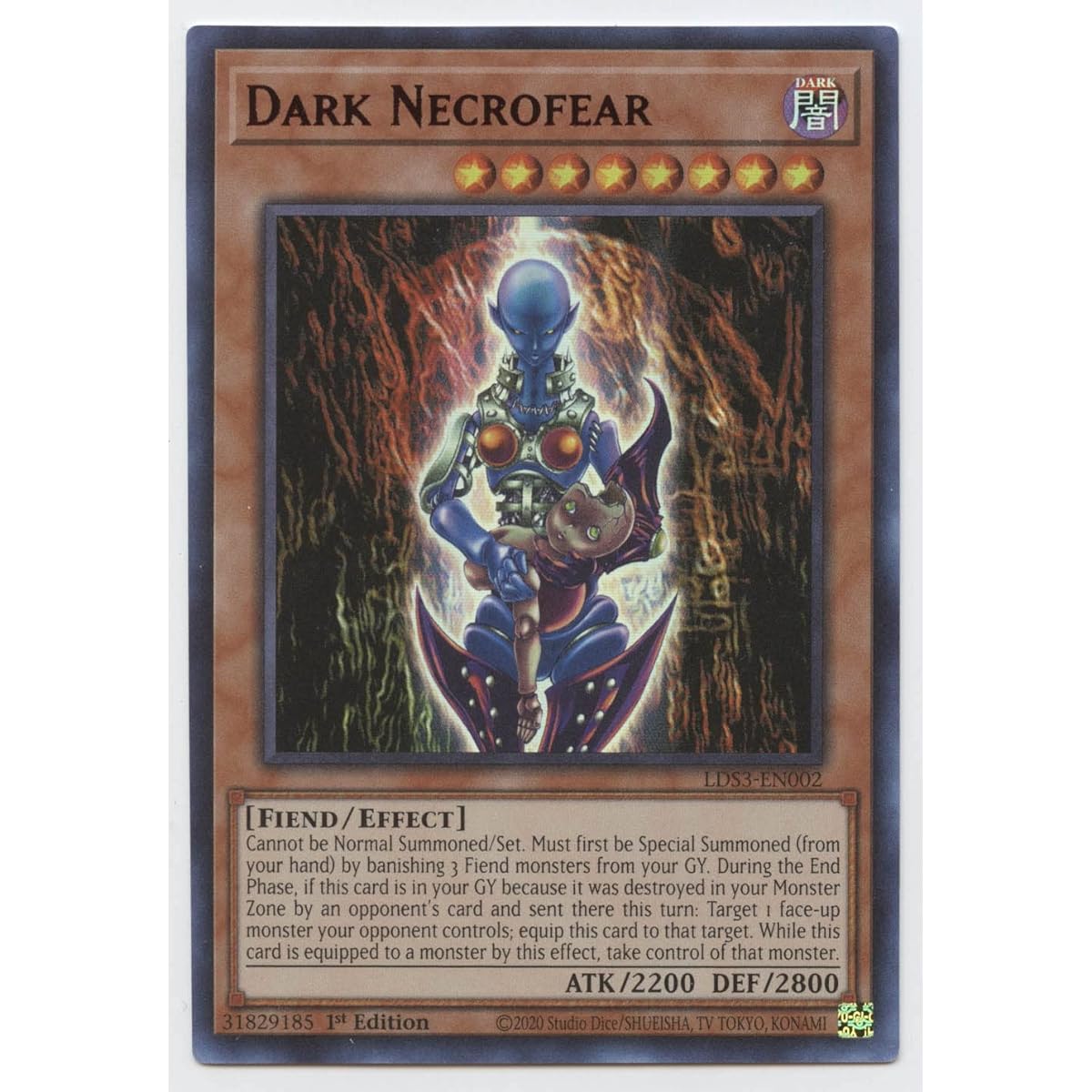 Dark Necrofear (Red) - LDS3-EN002 - Ultra Rare - 1st Edition.