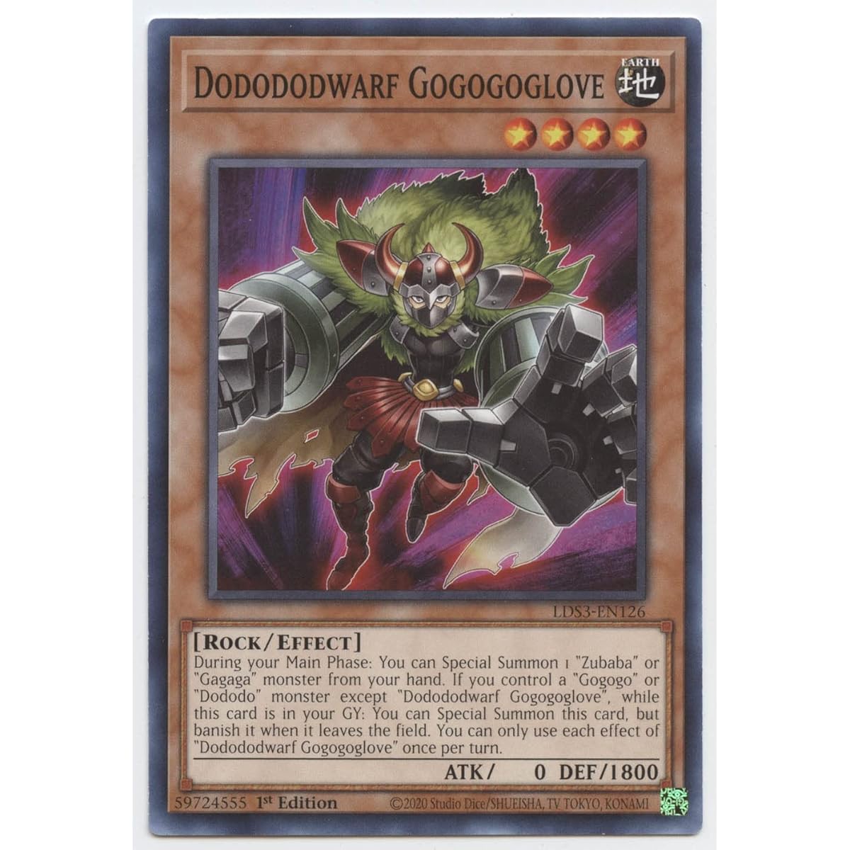 Dodo Do Dwarf Gogogo Gloves - LDS3-EN126 - Common - 1st Edition.